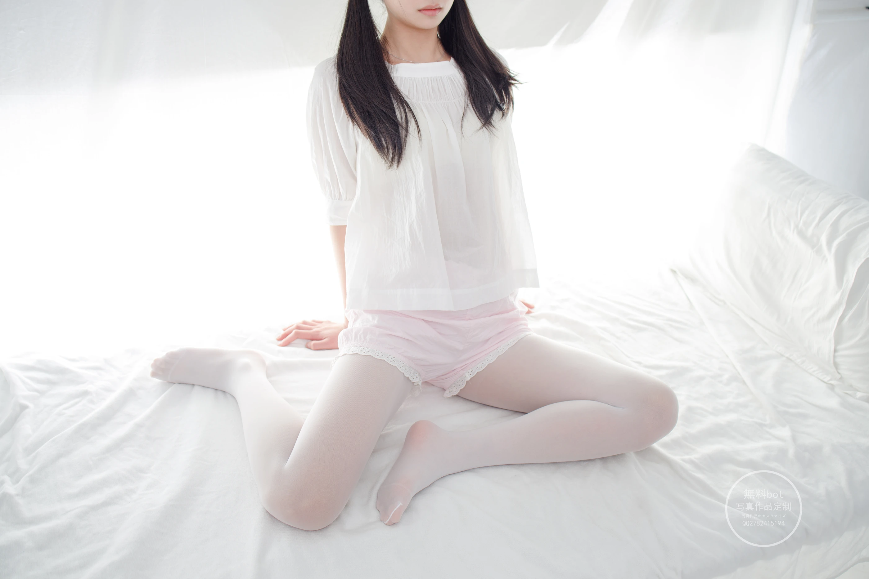 森萝财团 有料 NO.023 吸吸 小清新少女的私房白丝 [53P 1V]插图2